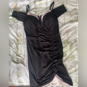 Black Off the Shoulder Mini Dress